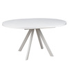 Стол круглый раздвижной со стеклом RONDO 110(145) Белый оптивайт Белый