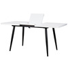 Стол раздвижной со стеклом BORG RADIAL 120(160)х80 БЕЛЫЙ ОПТИВАЙТ ЧЕРНЫЙ