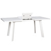 Стол раздвижной со стеклом LEON LUX RADIAL 140 (180)х85 Белый Оптивайт Белый