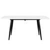 Стол раздвижной со стеклом BORG RADIAL 120(160)х80 БЕЛЫЙ ОПТИВАЙТ ЧЕРНЫЙ