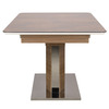 Стол обеденный RADCLIFFE 140/170х90х75 high glossy/закаленное стекло/коричневый/стекло burning stone