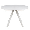Стол круглый раздвижной со стеклом RONDO 110(145) Белый оптивайт Белый