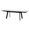 Стол раздвижной ALTEZA FOUR 160 (80)х90 Мрамор светлый Черный
