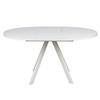 Стол круглый раздвижной со стеклом RONDO 110(145) Белый оптивайт Белый